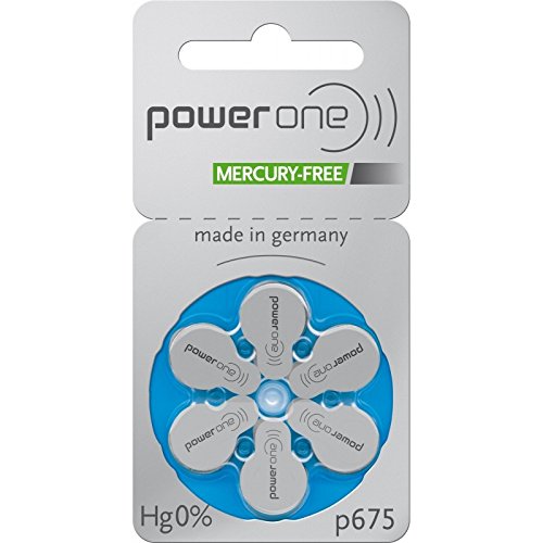 60 Powerone Hearing Aid Batteries No Mercury Size: 675
