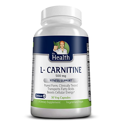 Mr. Health L Carnitine Pure Essential Amino Acids Supplement , 500mg Fitness Support Purest Form Clinically Tested with Trademarked Carnipure™