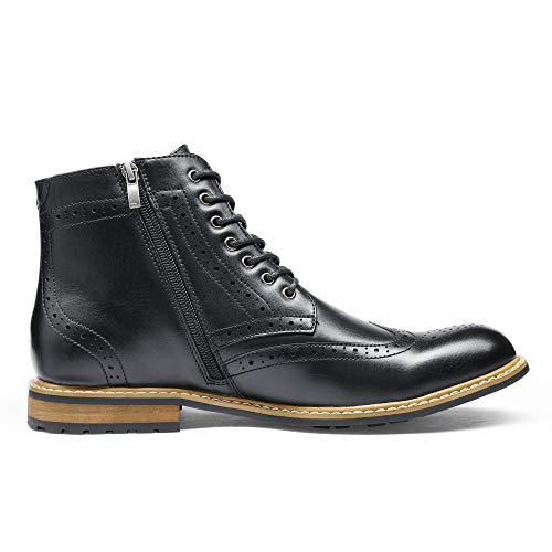 Bruno Marc Men's Dress Ankle Motorcycle Boots Wingtip Leather Lined Derby Oxfords Bergen01