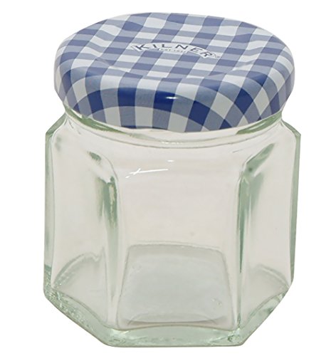 Karis 0025.574 Bocal Hexagonal avec Couvercle 48ml, Verre, Transparent, 4, 8 x 4, 5 x 5, 3 cm