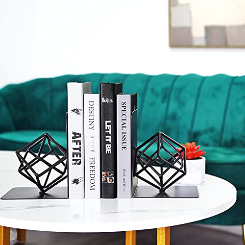 Bookends Decorative Book End Black Metal Heavy Duty Art Bookend Unique