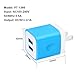 Wall Charger, Vifigen 3-Pack USB 2.1AMP Universal Power Home Travel Wall Charger Dual Port Plug for iPhone 7/7 plus 6/6 plus 5S 5 4S Samsung S5 S4 S3, Note 5, HTC, LG and More Device