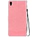 Xperia XA Ultra Case, Linkertech [Card Slots & Wrist Strap] PU Leather Wallet Flip Pouch Case with Foldable Cover and Kickstand Feature for Sony Xperia XA Ultra / Xperia C6 (Pink)