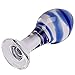AKStore Blue Glass Crystal Ball Anal Plug Anal Butt Personal Sex Massager G-spot Stimulator Butt Pleasure Wand Mushroom Adult Sex Toy