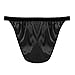 ACSUSS Men's Shiny Satin Flutter Sissy Panties Male Crossdress Lingerie Underwear Black X-Large(Waist 35.0-53.5