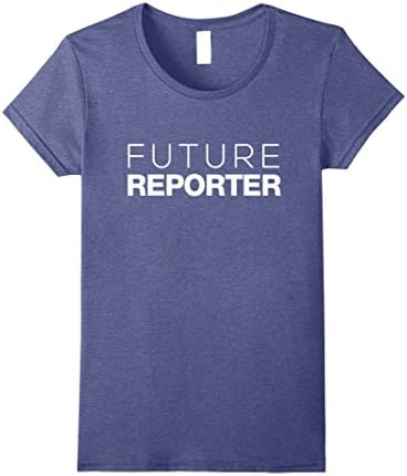 Womens Future REPORTER T-Shirt Funny Tee Small Heather Blue