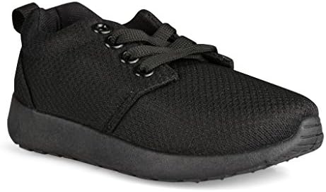[SBJ117-BLACK-Y2] ShoeShox Jogger Sneakers, Unisex Boys &amp; Girls, Breathable Mesh Upper, Black