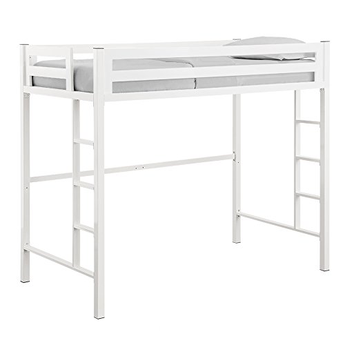 HOME ACCENT FURNISHINGS New Premium Deluxe Twin Metal Loft Bed in White Color