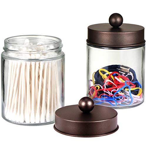 Apothecary Jars Bathroom Storage Organizer Cute Qtip Dispenser Holder