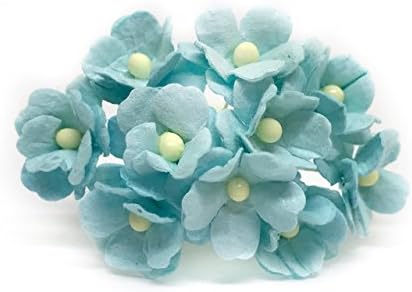 1.5cm Turquoise Mulberry Paper Flowers, Turquoise Paper Hydrangea, Wedding Flowers, Wedding Decor, Wedding Table Flowers, Turquoise Wedding, Artificial Flowers, 50 Pieces