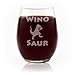 Funny Engraved Stemless Wine Glass - Wino Saur