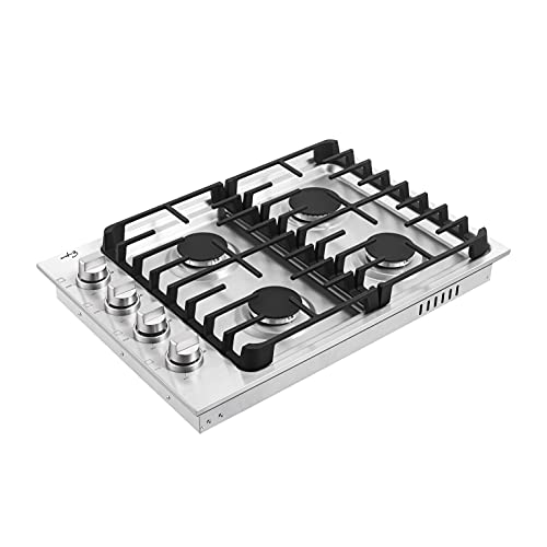Empava 30 Inch Gas Stove Cooktop with 4 Sealed Burners LPG Convertible in Stainless Steel