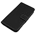 kwmobile Case Compatible with Huawei Ascend Y300 - Wallet Case PU Leather Phone Cover with Card Holder Slots - Black