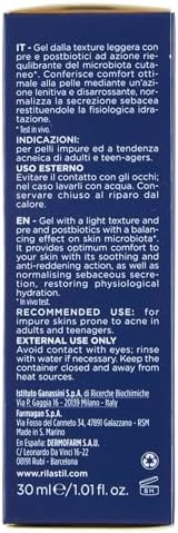 Acnestil Gel Serum Seboregolatore, Gel dalla Texture Leggera, Azione Lenitiva e Disarossante, 0% Alcool, Confezione da 30 ml