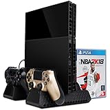 Zacro PS4 Slim/ PS4 pro/ PS4 Vertical Stand Cooling Fan, Dual Controller Charging Dock Station, Multifuctional Stand with Cooling and Charging System for Playstation 4/ PS4 Slim/ PS4 Pro Series