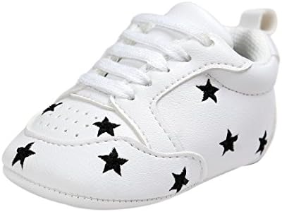for 0-18 Months Baby, Baby Boy Girl Shoes First Walkers Shoes Soft Soles Crib Shoes Sneakers by Williant (Black Star, 0-6 months)