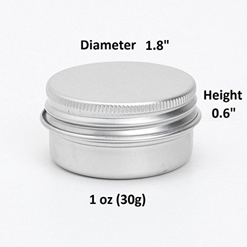 Healthcom 1oz 12 Pack Metal Tin Steel Flat Silver Metal Tins Jars Empty Slip Slide Round Tin Containers With Tight Sealed Twist Screwtop Cover
