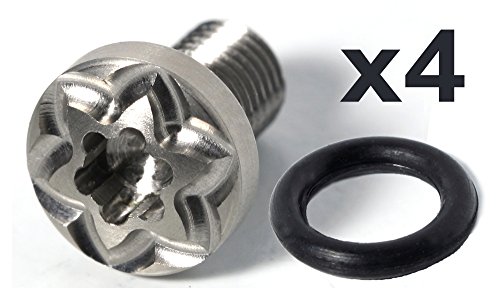 4 ea Stainless Diablo 1911 Grip Screws, 8 ea O Rings | for Full Size or Slim Grip bushings | 3/16