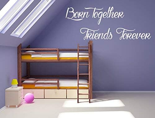 Wall Art Decal Born Together Friends Forever Twins Wall Quote Twins Custom Orders Custom Twins Decal Gift Vinyl Wall Sticker Decor for Women Office Living Room