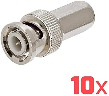 TNTE BNC Connector Male Twist-on RG-59 Coax Coaxial Cable Connector CCTV Security Camera / Twist On (Pack of 10)