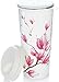 Willow & Everett 16oz Double-Walled Ceramic Tea Cup with Infuser and Lid. Tall Coffee Mugs - Magnolia Finish