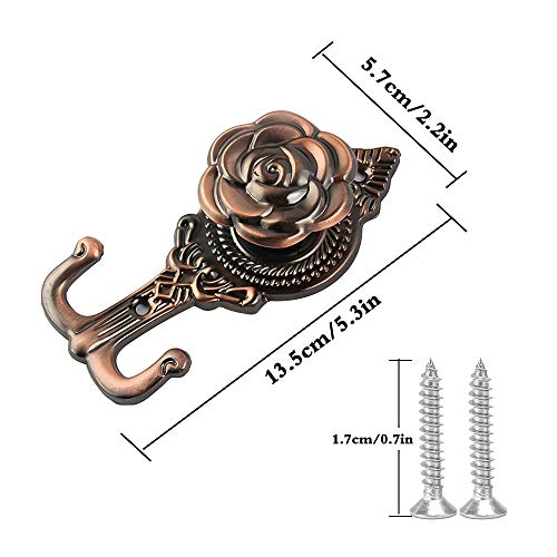 Inheming Curtains Tassels Tiebacks and Curtain Holdbacks Hook, Window Drapery Ball Tassels Tiebacks, Home Decorative Braided Buckle Fastener Curtain Accessories - Thumbnail 6