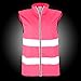 RFX+CARE Reflective Vests High Visibility Safety Vest Zipper Front with Reflective Strips for Running or Working, 3M Reflector, Pink (S/M)