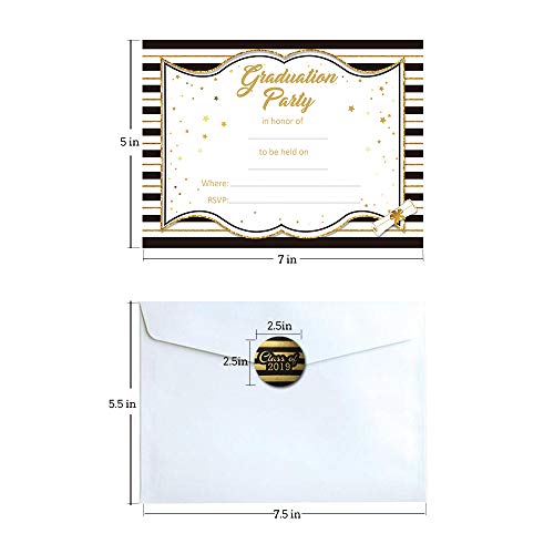 Graduation Party Supplies Invitations with Envelopes 2019,Grad Congrats Announcements 30Ct - Thumbnail 4