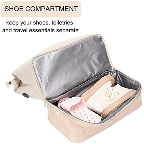 MINKARS Weekender Bag with Shoe Compartment Travel Tote Overnight Bag