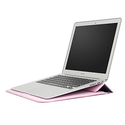 Laptop MacBook Pro Soft Bag - L2W PU Leather Laptops Computers Stand Shells Carrying Case For 15.4 Inch Apple MacBook Pro,Microsoft Surface Book2 15 Inch,Ultrabook Tablet Protective Bag Pink - Thumbnail 3