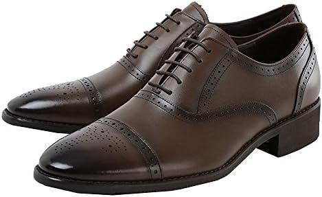 TRAVEL TRAIN Man's Leather Dress Shoes -TMM5020MS, Brown, US 9 (260mmm)