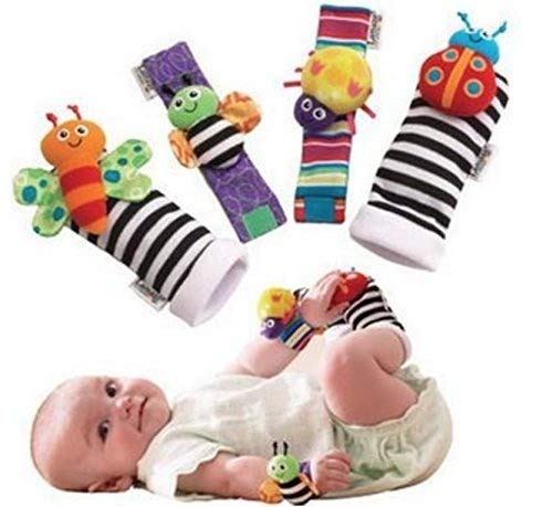 B07c6vx5y7 Rattles And足finderベビーソックスセット Developmentalソフトおもちゃ人形for Rattles かわいいベルベット動物wrist Infants Baby 4pcs がらがらラトル 格安saleスタート Www Brti Co Zw