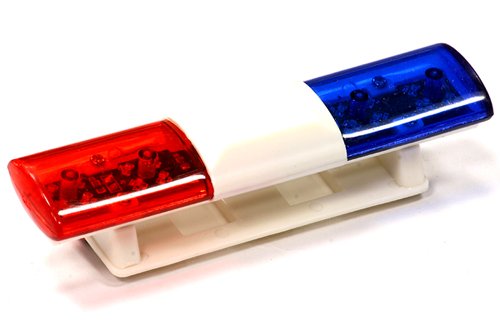 Integy Hobby RC Model C24482BLUERED T3 Realistic Roof Top Flashing Light LED with Plastic Housing for 1/10 Scale