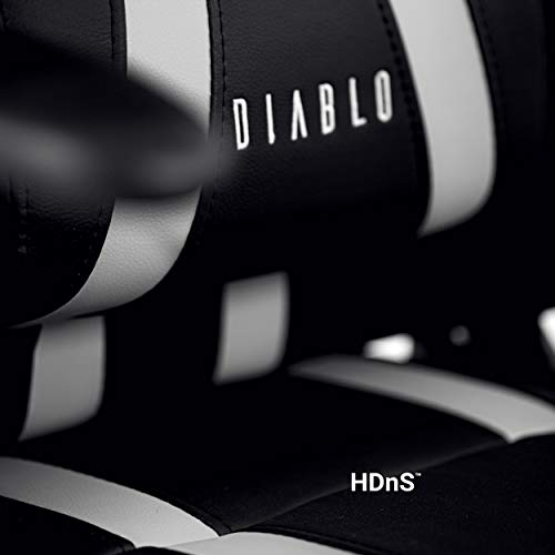 Diablo-X-One-Gaming-Sedia-da-Ufficio-Design-Ergonomico-Meccanismo-di-Inclinazione-Cuscino-Lombare-Finta-Pelle-Portata-150-kg-Nero-Bianco