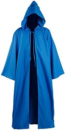 Coser Park Men Tunic Hooded Robe Cloak Knight Fancy Cool Cosplay Costume Blue Medium