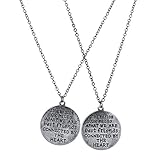 Lux Accessories Burnish Silvertone Side by Side Best Friends BFF Charm Necklace 2PC