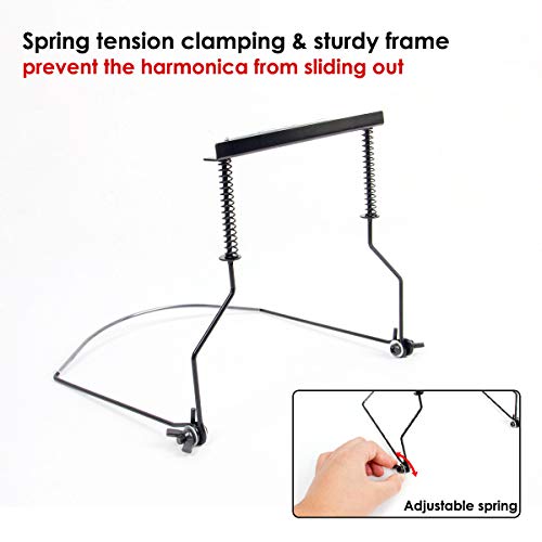 Adjustable Suitable 10 Hole Harmonica Neck Rack Mount Holder Stand - Thumbnail 2