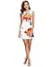 Floerns Women's Sleeveless Floral Work Party Cocktail Bodycon Dress 4-Orange M