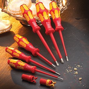 Click Here to See More Images Wera TBK160l/7 SL/PH Kraftform Plus VDE Screwdriver with Screw Grips - Multi-Colour (Set of 6) by Wera