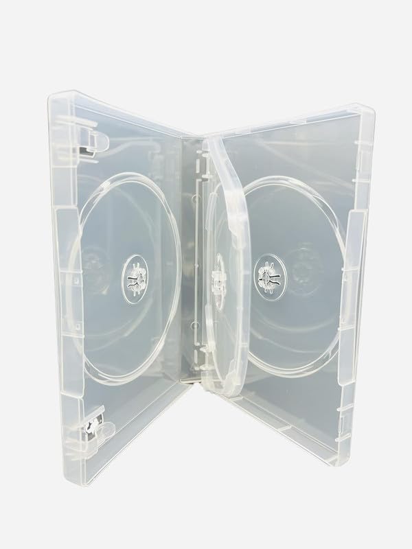 100 x Dragon Trading M Lock Clear 3 CD DVD Blu Ray Disc Case with 27mm Spine and Outer Sleeve for Inlay Artwork