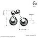 Silver Black Double Pearl Earring Studs Women 18k Gold Plated Jewelry Gift