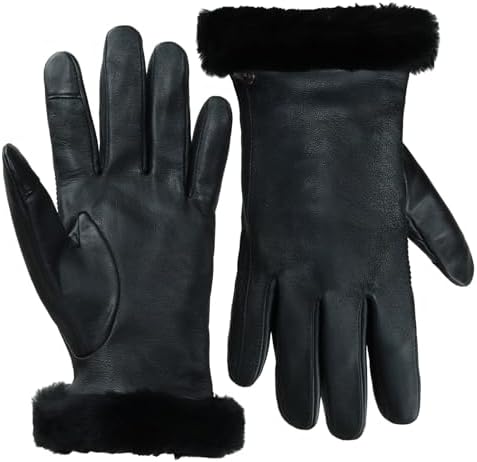 UGG Women's Leather Sheepskin Vent Gloves with Conductive Tech