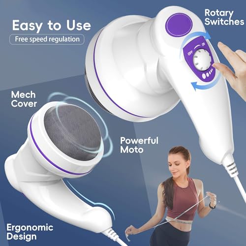 LBOYLOVE® Electric Cellulite Massager – Body Sculpting Machine with 2 Massage Heads, Lymphatic Drainage & Skin Tightening for Belly Stomach Leg, Lipo Roller Massager After Surgery, Adjustable Speed
