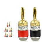Mediabridge Ultra Series Fast-Lock Banana Plugs - Corrosion-Resistant 24K Gold-Plated Connectors - 5 Pair Per Package - (Part# SPC-BP2-5)
