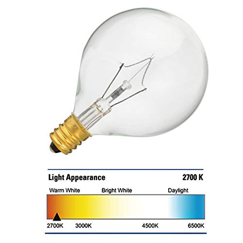 8 Pack 40 Watt G50 Light Bulbs for FullSize Scentsy Warmers,G16.5