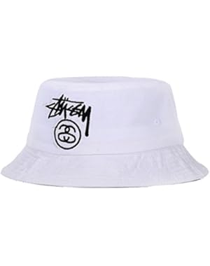 Unisex Cotton Wide Brim Double S Embroidery Funky Outdoor Leisure Fishing Bucket Hat