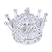 YU FENG 2.8inch Silver Crown Trinket Boxes Hinged Collectible Rhinestones Jeweled Enamel Decorative Jewelry Ring Holder Box Christmas Gift
