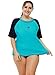 ATTRACO Women Plus Size Rash Guard Short Sleeve Rashguard UPF 50+ Swimming Shirt