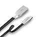 IMKEY Premium 6.5 Feet Tangle-Free Zinc-Alloy Micro USB 2.0 Sync Data Fast Charging Cable For Samsung Galaxy S7/ S6 / Edge, S4/ S3/ Note 5 / 4 / 2,Google Nexus,LG,HTC,Blackberry And More - (Black)