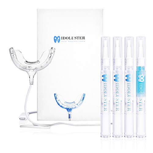 IDOLUSTER Teeth Whitening Kit, Professional at Home Tooth Whitening System With 16X Red & Blue LED Light, 3 PCS 35% CP Teeth Whitening Gel Pens, Desensitizing Pen, Whiten in15 Minutes, No Sensitivity